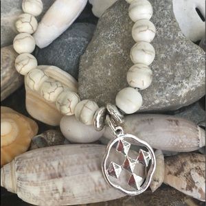 Gracewear White Turquoise Bracelet with Charm